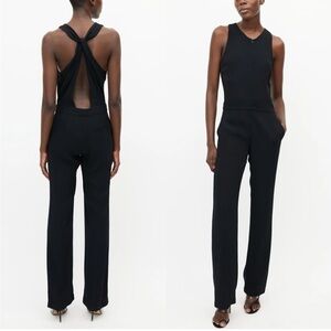 A.L.C. Olive Twist Back Jumpsuit Sz 0 In Black